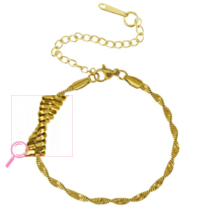 Armb&auml;nder aus Stainless Steel - Rostfreiem Stahl Verdreht Gold