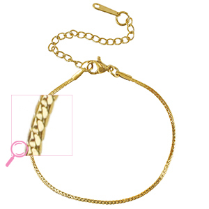 Armb&auml;nder aus Stainless Steel - Rostfreiem Stahl Schlangenkette Gold