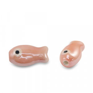 Keramik Perlen Fisch Pink