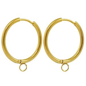 Ohrringe aus Stainless Steel - Rostfreiem Stahl Creolen 22mm Gold