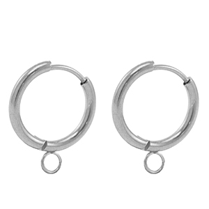 Ohrringe aus Stainless Steel - Rostfreiem Stahl Creolen 17mm Silver