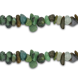 Chip Steine Perlen Rubin-Anyolit Green-red