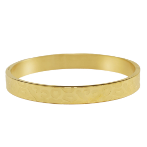 Armb&auml;nder aus Stainless Steel - Rostfreiem Stahl Leopard Print Gold