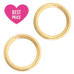 Stainless Steel - Rostfrei Stahl  Schmuckzubeh&ouml;r Bindering 6mm Gold