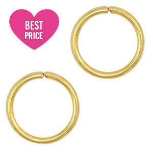Stainless Steel - Rostfrei Stahl Schmuckzubeh&ouml;r Bindering 10mm Gold