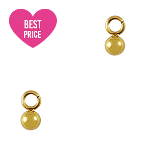 Stainless Steel - Rostfrei Stahl Anh&auml;nger Ball 3mm Gold