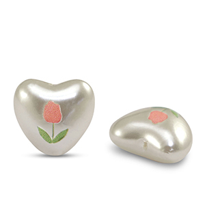 Acryl perlen Herz Pearl-white