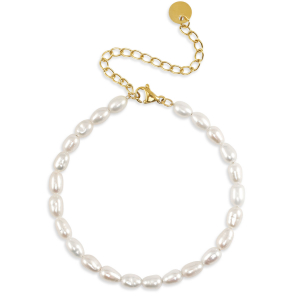Armb&auml;nder aus Stainless Steel - Rostfreiem Stahl Perlen Gold