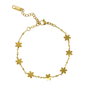Armb&auml;nder aus Stainless Steel - Rostfreiem Stahl Blume Gold