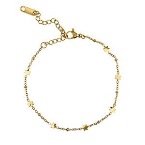 Armb&auml;nder aus Stainless Steel - Rostfreiem Stahl Blume Gold