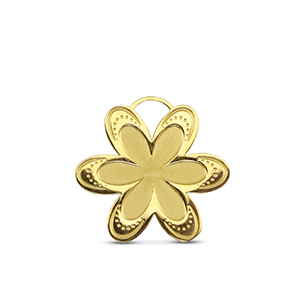 Stainless Steel - Rostfrei Stahl Anh&auml;nger Blume Gold