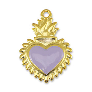Metall Anh&auml;nger DQ Herz Lilac-Gold (Nickelfrei)