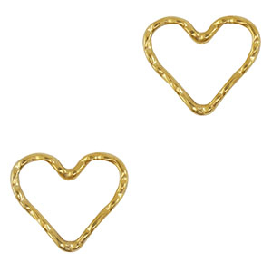 Stainless Steel - Rostfrei Stahl Anh&auml;nger/Zwischenst&uuml;ck Herz Gold