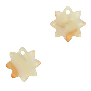 Resin Anh&auml;nger Blume Copper orange
