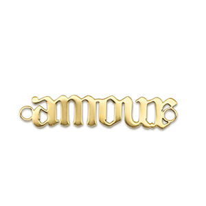 Stainless Steel - Rostfrei Stahl Anh&auml;nger Zwischenst&uuml;ck ''amour'' Gold