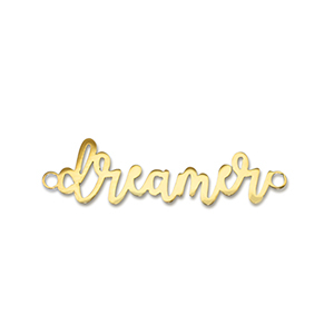 Stainless Steel - Rostfrei Stahl Anh&auml;nger Zwischenst&uuml;ck ''dreamer'' Gold