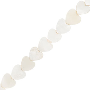 Muschel Perlen Herz Off white