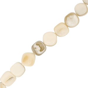 Muschel Perlen Viereck White-sand brown