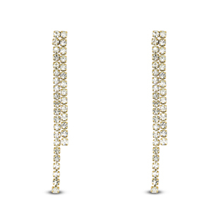 Ohrringe / Ohrstecker aus Stainless Steel - Rostfreiem Stahl mit ungleichm&auml;&szlig;igem Strass Gold