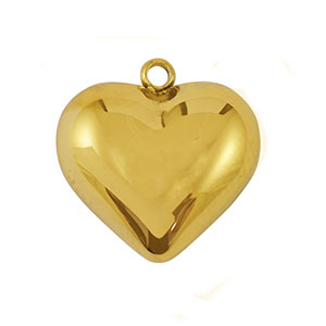 Stainless Steel - Rostfrei Stahl Anh&auml;nger Herz Gold