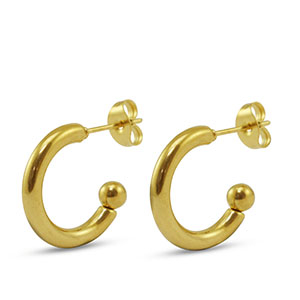 Ohrringe aus Stainless Steel - Rostfreiem Stahl Ohrstecker Gold