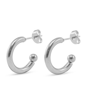 Ohrringe aus Stainless Steel - Rostfreiem Stahl Ohrstecker Silver