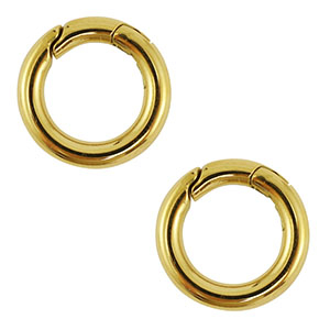 Stainless Steel - Rostfreiem Stahl Schmuckzubeh&ouml;r Karabiner Rund Gold