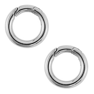 Stainless Steel - Rostfreiem Stahl Schmuckzubeh&ouml;r Karabiner Rund Silver