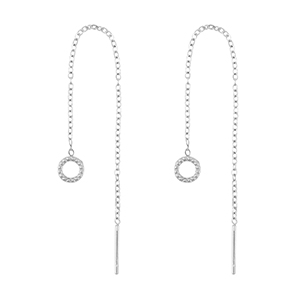 Ohrringe aus Stainless Steel - Rostfreiem Stahl Rund Silver