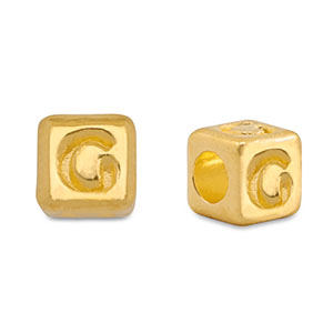 Metall Perlen Buchstabe DQ G Gold (Nickelfrei)