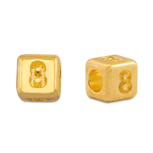 Metall Perlen Buchstabe DQ 8 Gold (Nickelfrei)
