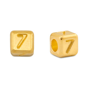 Metall Perlen Buchstabe DQ 7 Gold (Nickelfrei)