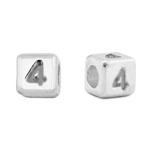 Metall Perlen Buchstabe DQ 4 Antik silber (Nickelfrei)