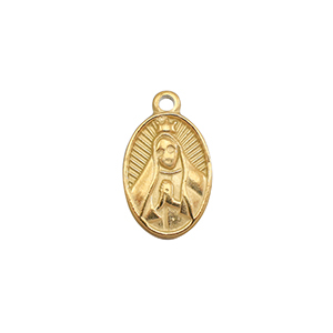 Stainless Steel - Rostfrei Stahl Anh&auml;nger Betende Madonna Gold