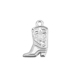 Stainless Steel - Rostfrei Stahl Anh&auml;nger Cowboystiefel Silver