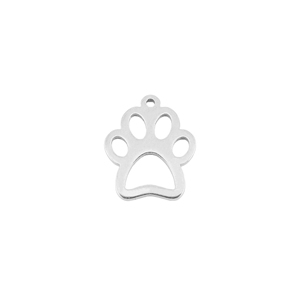Stainless Steel - Rostfrei Stahl Anh&auml;nger Hund Pfote Silver