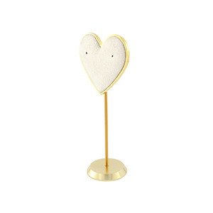 Schmuckdisplay Herz f&uuml;r Ohrringe Off white-gold