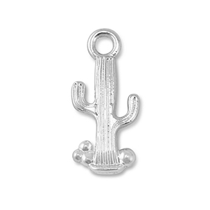 Metall Anh&auml;nger Kaktus Silver