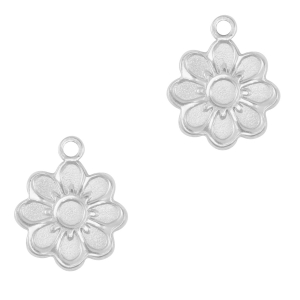 Stainless Steel - Rostfrei Stahl Anh&auml;nger Blume Silver