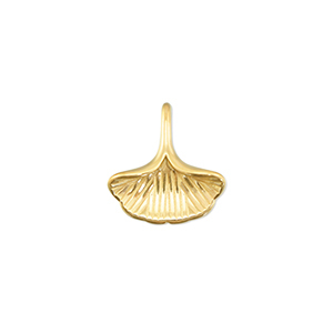 Stainless Steel - Rostfrei Stahl Anh&auml;nger Ginkgoblatt Gold