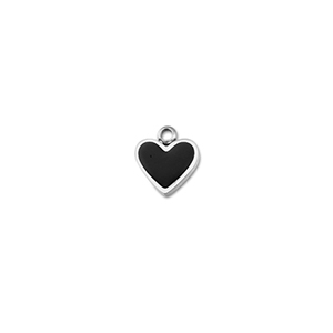 Stainless Steel - Rostfrei Stahl Anh&auml;nger Herz Silver-black