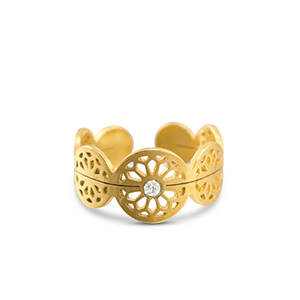 Ringe aus Stainless Steel - Rostfreiem Stahl Blume Gold