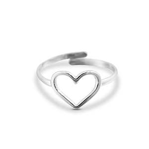 Ringe aus Stainless Steel - Rostfreiem Stahl Herz Silver