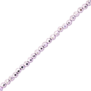 Top Glas Facett Perlen 2mm Rund Metallic purple