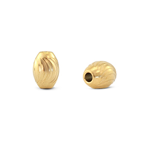 Stainless steel - Rostfrei Stahl Perlen oval Gold