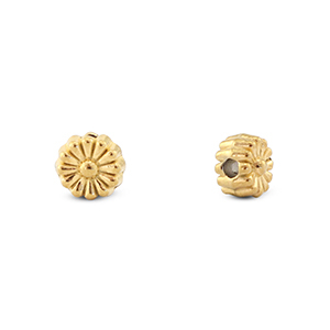 Stainless steel - Rostfrei Stahl Perlen Blume Gold