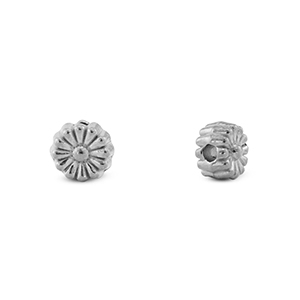 Stainless steel - Rostfrei Stahl Perlen Blume Silver