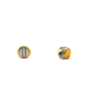 Glasperlen Irregular Grey transparent-gold