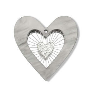 Statement-Anh&auml;nger Herz Grey-silver