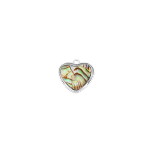 Resin Anh&auml;nger mit Imitation Muschel Herz Silver-ocean green